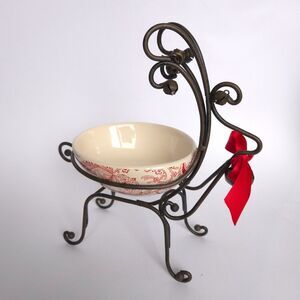 **Adorable!** Silvestri Metal‎ Reindeer Ceramic Paisley Bowl Christmas Holiday